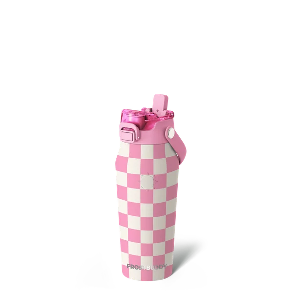 Bottle Buddy 16oz, Pink Checkered